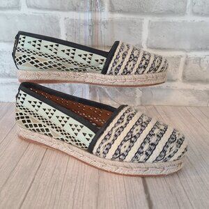 Cobra Society Molly Wool Leather Laser Cut Tapestry Espadrilles Shoes NEW 6.5